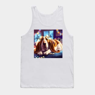 Cute Basset Hound Drawing Tank Top